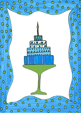 Blue Birthday Cake